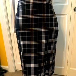 Brooks Brothers black and white plaid skirt